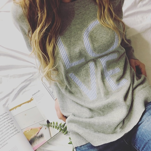 GAP Sweaters - Gap striped letters LOVE sweater size xl